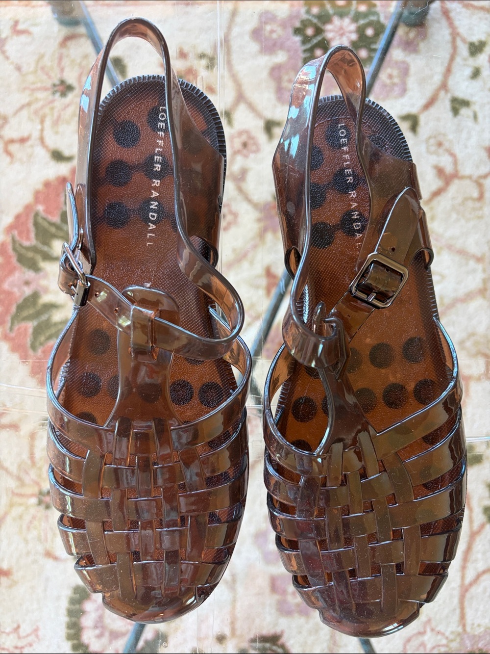 Loeffler Randall Brown Jelly Sandals